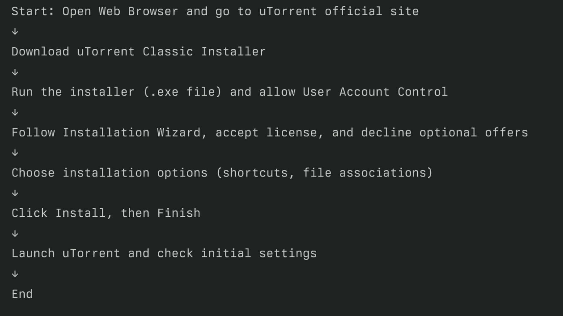 Installation Steps for uTorrent
